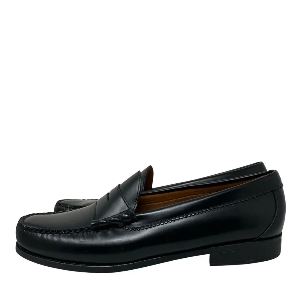 J Crew Camden Penny Loafers Mens 10.5 Black Leather Career Wedding Shoes AV166